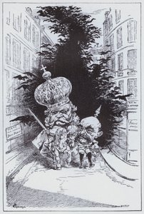Saksan keisarin voittoisa pääsy Pariisiin (litho) tekijältä German School