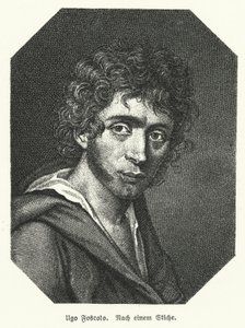 Ugo Foscolo, italialainen runoilija; sotilas ja vallankumouksellinen (litho) tekijältä German School