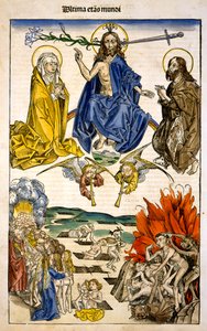 Ultima etas Mundi (Viimeinen tuomio) Hartmann Schedelin Liber Chronicarumista, 1493 tekijältä German School