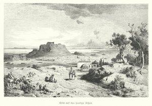 Näkymä Ateenaan, Kreikkaan, 1800-luvun loppu (kaiverrus) tekijältä German School