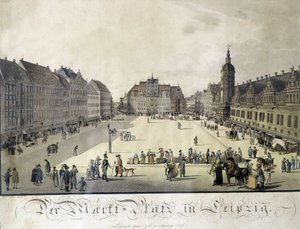 Gustav Zehlin näkymä Auerbachin pihalle Leipzigissä. Kaiverrus 1700-luvun lopulla. tekijältä German School