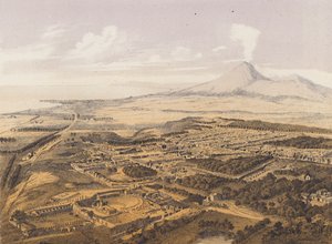 Näkymä Pompeijiin, Campania, Italia (värilitro) tekijältä German School