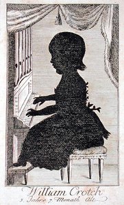 William Crotch (1775-1847) soittaa urkuja (kaiverrus) tekijältä German School