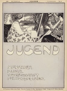 Nainen soittaa harppua (litho) tekijältä German School