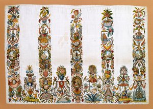 Naisten esiliina, n. 1760 (silkki metallilangoilla) tekijältä German School