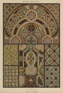 XVIII vuosisata, mosaiikkilattiat (väri litho) tekijältä German School