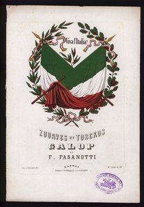 Zouaves et Turckos, F Fasanottin Galop, nuottien kansi (värilitho) tekijältä German School