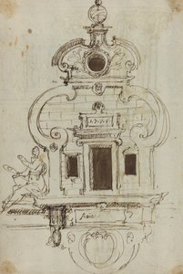 Seinämonumentti armillaarisella pallolla [verso] tekijältä German or Austrian 16th Century