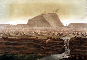 Jorullo Volcano, Meksiko (väri litho)
