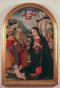 Lapsen palvonta, noin 1490-1525, Girolamo Benvenuto (1470-1524) tekijältä Gerolamo di Benvenuto