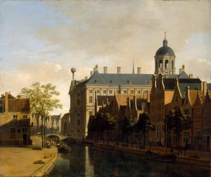 Nieuwezijds Voorburgwal ja Amsterdamin kaupungintalo