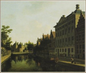 Näkymä Kloveniersburgwalilta, jossa on Waag ja Trippenhuis, Amsterdam.