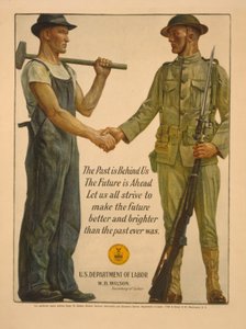 Menneisyys on takanamme, tulevaisuus edessä. Pyrkikäämme kaikki tekemään tulevaisuudesta parempi ja kirkkaampi kuin menneisyys koskaan oli, 1918 tekijältä Gerrit Albertus Beneker