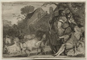 Enkeli ennustaa Abrahamin pojan syntymän, 1638. tekijältä Gerrit Claesz. Bleker