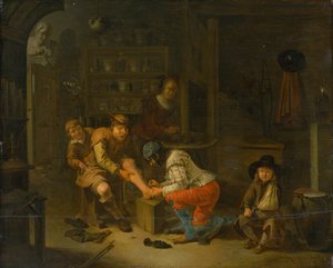 Apteekissa, 1656. tekijältä Gerrit Lundens