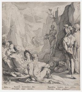 Pyhä Johannes Kastaja saarnaa, 1593. tekijältä Gerrit Pietersz Sweelink
