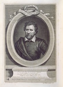 Ben Jonson (1573-1637), kaiverrus George Vertue (1684-1756), 1730 tekijältä Gerrit van Honthorst