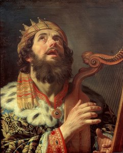 Kuningas Daavid soittaa harppua. 1622 tekijältä Gerrit van Honthorst