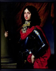 Pfalzin prinssi Edwardin (1625-63) muotokuva panssarivaunussa