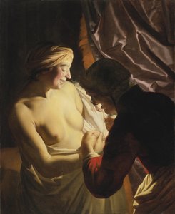 Kirppujen metsästys, n. 1620 tekijältä Gerrit van Honthorst