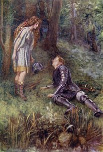 Belphoebe auttaa Timiasta (väri litho)