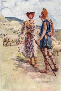 Calidore ja Pastorella (väri litho)