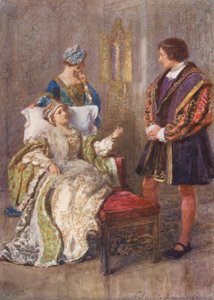 Shakespeare, Kuningas Henrik VIII (värilitografia) tekijältä Gertrude E. Demain (after) Hammond