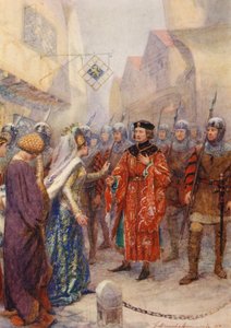 William Shakespearen näytelmä: Rikhard II (värilitografia) tekijältä Gertrude E. Demain (after) Hammond
