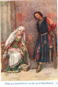 Philip sai nyt tietää olevansa kuningas Richardin poika, kuvitus "Shakespearen tarinoista Englannin kuninkaista", jonka julkaisija George Harrap & Son