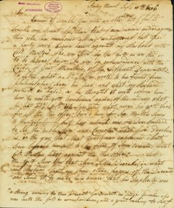 Gertrude Joan Senfin, Rocky Mountin, allekirjoittama kirje Thomas Jeffersonille 11. syyskuuta 1806 tekijältä Gertrude Joan Senf