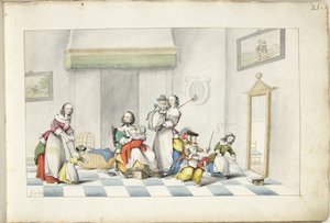 Lastenhuone, jossa on kolme naista ja lapsia tekijältä Gesina ter Borch (signed by artist)