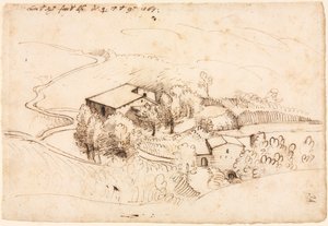 Puiden maatila mäkisessä maisemassa, 1567. tekijältä Gherado Cibo