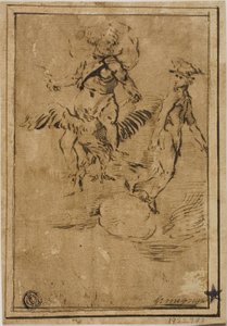 Jupiter ja Merkurius pilvissä tekijältä Giacinto Gimignani