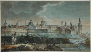 Näkymä Neglinnaja-joelle ja Kitay-gorodille Petrovski-aukiolta, 1790-luku