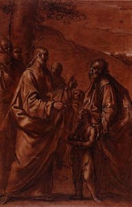 PD.9-1992 The Miracle of the Loaves and Fishes, n. 1611-14 (musta liitu, kynä ja muste ja pesu) tekijältä Giacomo Cavedoni