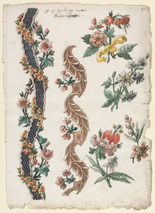 Kukkakuvioita ja kukkanauhat, 1784.