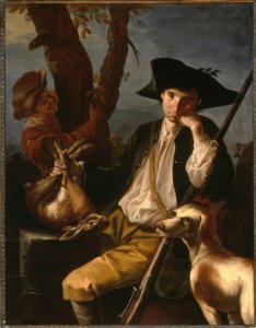 G.F.Cipper yl. Il Todeschini, Rastender Jäger / Gemälde