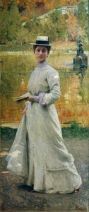 Giacomo Grosson "Avomuotokuva tai nainen puutarhassa" (Open-air Portrait or Lady in the Garden)