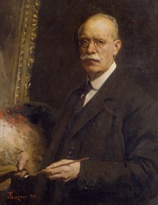 Omakuva, Giacomo Grosso (1860-1938), öljy kankaalle, 84x66 cm
