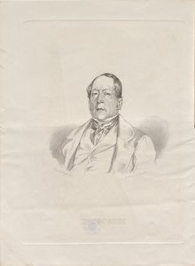 Muotokuva säveltäjä Gioachino Antonio Rossinista 1792-1868, 1852. tekijältä Giacomo Luzzati