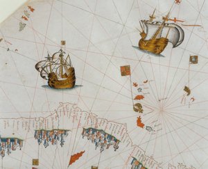 Merikartta, yksityiskohta Kanariansaarista, 1564