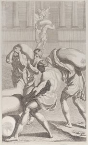 Miehet tuomassa lyijysäkkejä Pyhän Benedictuksen luostariin, 1687-1717. tekijältä Giacomo Maria Giovannini