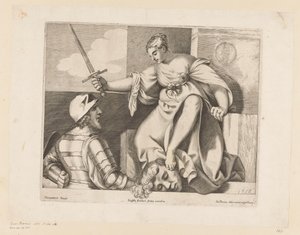 Judith Holofernesin pään kanssa Oikeus (Justitia) tekijältä Giacomo Piccini