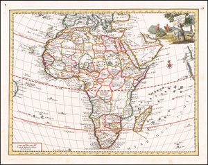 Giambattista Albrizzin vuonna 1740 laatima Afrikan kartta. tekijältä Giambattista Albrizzi
