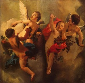 Cupids viinirypäleillä. Sarja Four Seasons, 1740-luku. tekijältä Giambattista Tiepolo