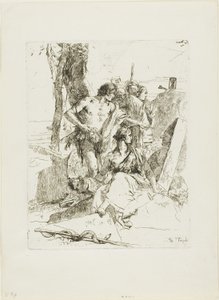 Punchinellon haudan löytö Scherzistä tekijältä Giambattista Tiepolo