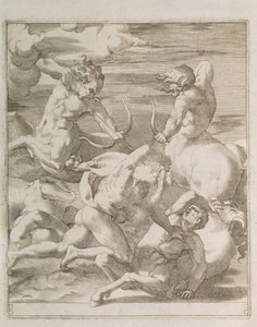 Taistelu Herkuleen ja Kentaurien välillä, 1527 tekijältä Gian Jacopo Caraglio