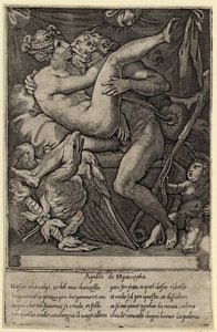 Jupiter ja Mnemosyne Perino del Vagan jälkeen, 1527 tekijältä Gian Jacopo Caraglio