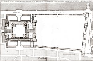 Yleissuunnitelma Berninin Louvre- ja Tuileries-projektin jälkeen Jacques-Francois Blondelin "Francoise-arkkitehtuurissa" tekijältä Gian Lorenzo (after) Bernini