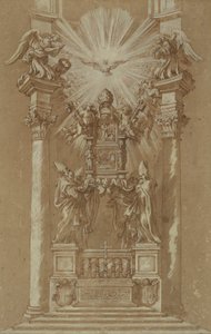 Tutkimus Pyhän Pietarin "Cattedra" tekijältä Gian Lorenzo (studio of) Bernini